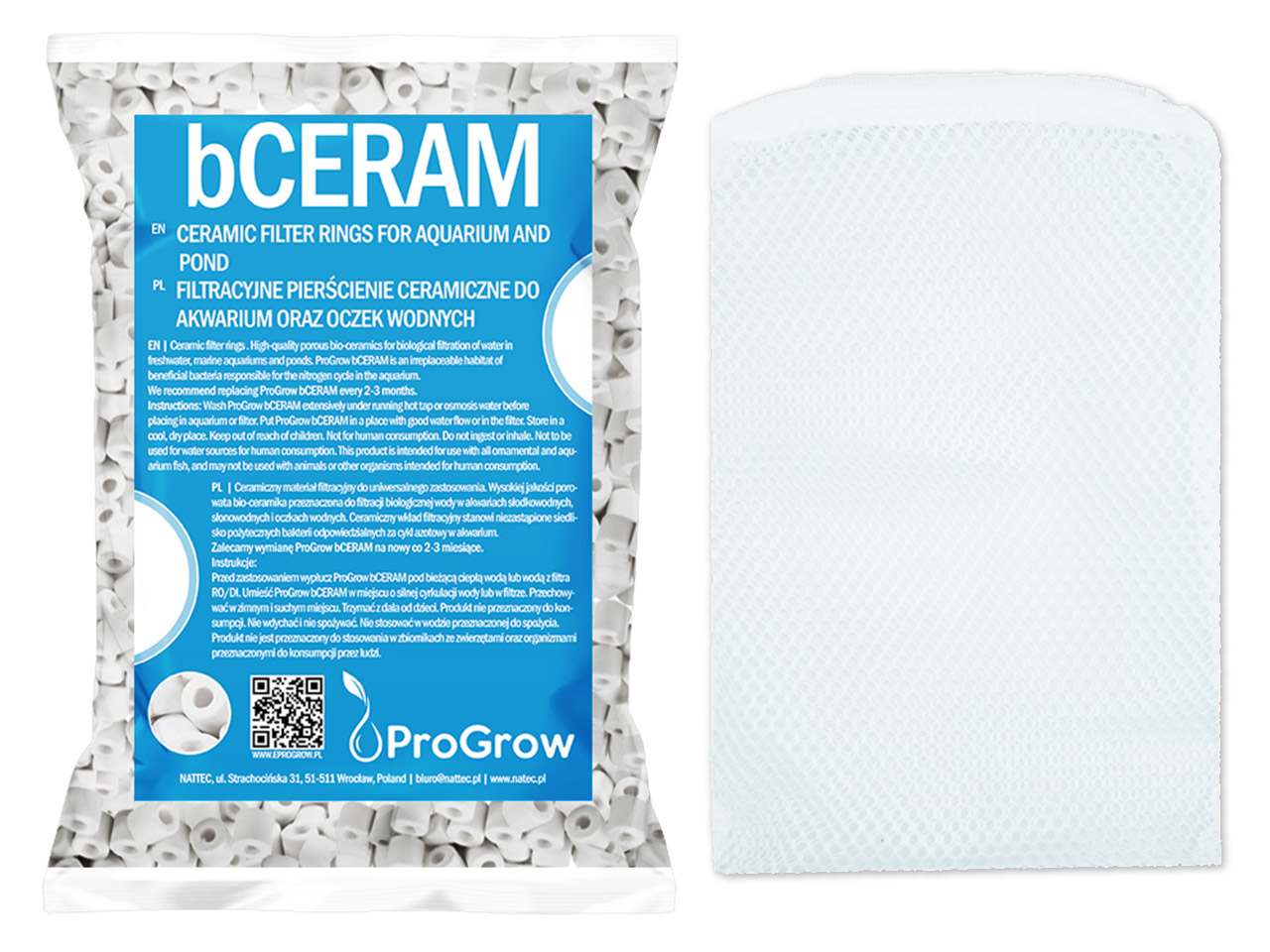 ProGrow bCeram 0,5kg Ceramika biologiczna + siatka